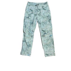 Anthropologie The Wanderer Pants Womens 27 Green Tie-Dye Acid Wash Utility